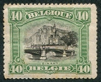 N°0143-1915-BELGIQUE-PONT DE DINANT-40C-VERT/NOIR