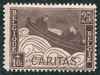 N°0249-1927-BELGIQUE-TUBERCULEUX/ BLESSES DE GUERRE-25C+10C