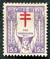 N°0234-1925-BELGIQUE-TUBERCULEUX DE GUERRE-15C+5C