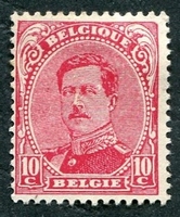 N°0138-1915-BELGIQUE-ROI ALBERT 1ER-10C-ROUGE