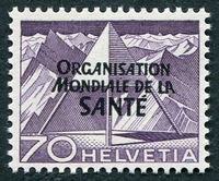 N°348-1950-SUISSE-SIGNAL DE TRIANGULATION-70C-VIOLET