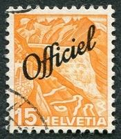 N°188-1942-SUISSE-GLACIER DU RHONE-15C-ORANGE