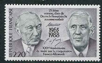 N°2501-1988-FRANCE-CHENCELIER ADENAUER ET GENERAL DE GAULLE