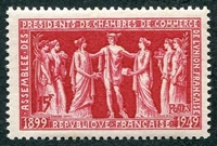 N°0849-1949-FRANCE-CHAMBRES DE COMMERCE-15F-ROUGE CARMINE