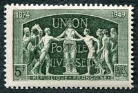 N°0850-1949-FRANCE-75E ANNIV DE L'UPU-5F-VERT