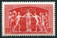 N°0851-1949-FRANCE-75E ANNIV DE L'UPU-15F-ROUGE