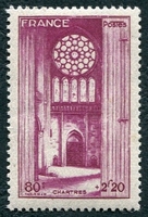 N°0664-1944-FRANCE-CATHEDRALE DE CHARTRES-80C+2F20