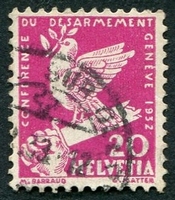 N°0256-1932-SUISSE-CONFERENCE DESARMEMENT20C-ROSE/LILAS