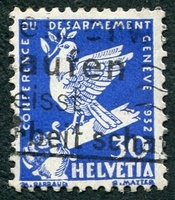 N°0257-1932-SUISSE-CONFERENCE DESARMEMENT-30C-OUTREMER