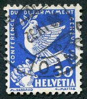 N°0257-1932-SUISSE-CONFERENCE DESARMEMENT-30C-OUTREMER