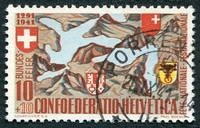 N°0368-1941-SUISSE-LAC DES 4 CANTONS-10C+10C