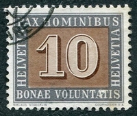 N°0406-1945-SUISSE-SERIE DE LA PAIX-10C-GRIS/BRUN