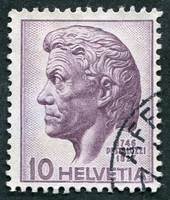 N°0427-1946-SUISSE-HENRI PESTALOZZI-10C-LILAS