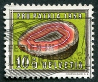 N°0626-1959-SUISSE-AGATE-10C+10C