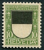 N°0189-1922-SUISSE-ARMOIRIES DE FRIBOURG-10C