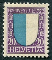 N°0190-1922-SUISSE-ARMOIRIES DE LUCERNE-20C