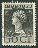 N°0125-1923-PAYS BAS-WILHELMINE-50C-NOIR