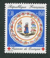 N°2646-1990-FRANCE-CROIX ROUGE-FAIENCE DE QUIMPER