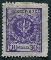 N°0295-1924-POLOGNE-AIGLE-30G-VIOLET