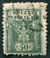 N°0166-1919-POLOGNE-AIGLE-50F-VERT