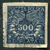 N°031-1919-POLOGNE-500H-BLEU