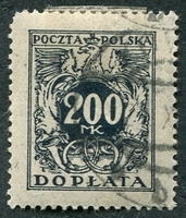 N°047-1923-POLOGNE-200M-BLEU NOIR