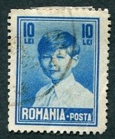 N°0343-1928-ROUMANIE-ROI MICHEL 1ER-10L-BLEU