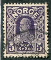 N°0087-1911-NORVEGE-HAAKON VII-5K-VIOLET