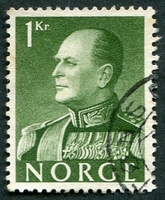 N°0386-1958-NORVEGE-ROI OLAV V-1K-VERT