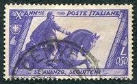 N°0312-1932-ITALIE-STATUE DE MUSSOLINI-BOLOGNE-50C-VIOLET