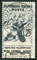 N°0636-1952-ITALIE-EXPO TROUPES ALPINES-BIELLE-25L