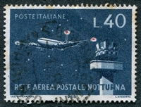 N°0935-1965-ITALIE-TOUR DE CONTROLE ET AVION-40L