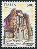 N°1976-1992-ITALIE-LA MAISON DE COLOMB A GENES-500L