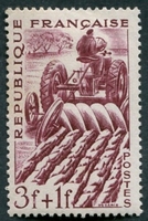 N°0823-1949-FRANCE-METIERS-AGRICULTEUR-3F+1F-LILAS/BRUN