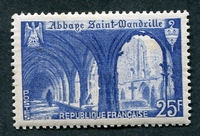 N°0842-1949-FRANCE-ABBAYE DE ST WANDRILLE-25F-OUTREMER