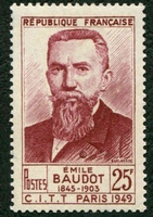 N°0846-1949-FRANCE-EMILE BAUDOT-25F-LIE DE VIN