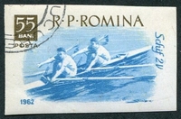 N°1845-1962-ROUMANIE-BATEAU OUTRIGGER-55B