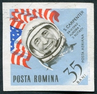 N°202-1964-ROUMANIE-COSMONAUTE CARPENTER ET DRAPEAU-35B