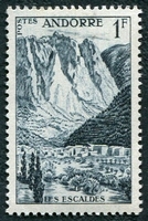 N°0138-1955-ANDF-LES ESCALDES-1F-BLEU/GRIS