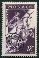 N°013-1954-MONACO-CHEVALIER-12F-VIOLET