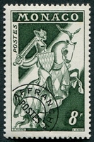 N°012-1954-MONACO-CHEVALIER-8F-VERT FONCE