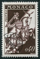N°021-1960-MONACO-CHEVALIER-40C-BRUN/VIOLET