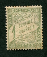 N°01B-1905-MONACO-TAXE-1C-OLIVE CLAIR