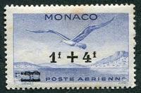 N°0011-1945-MONACO-MOUETTE ET ROCHER DE MONACO-1F+4F S/50F