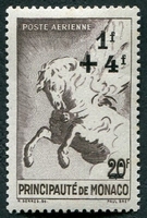 N°0010-1945-MONACO-PEGASE-1F+4F S/20F-BRUN/NOIR