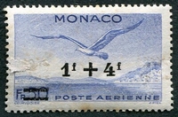 N°0011-1945-MONACO-MOUETTE ET ROCHER DE MONACO-1F+4F S/50F