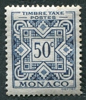 N°31-1946-MONACO-TAXE-50C-BLEU