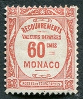 N°16-1924-MONACO-TAXE-60C-ROUGE