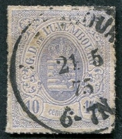 N°0017-1865-LUXEMBOURG-ARMOIRIES-10C-VIOLET/GRIS