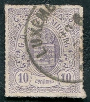 N°0017-1865-LUXEMBOURG-ARMOIRIES-10C-VIOLET/GRIS